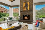 From the exceptional elegant interiors fireplace non-operational